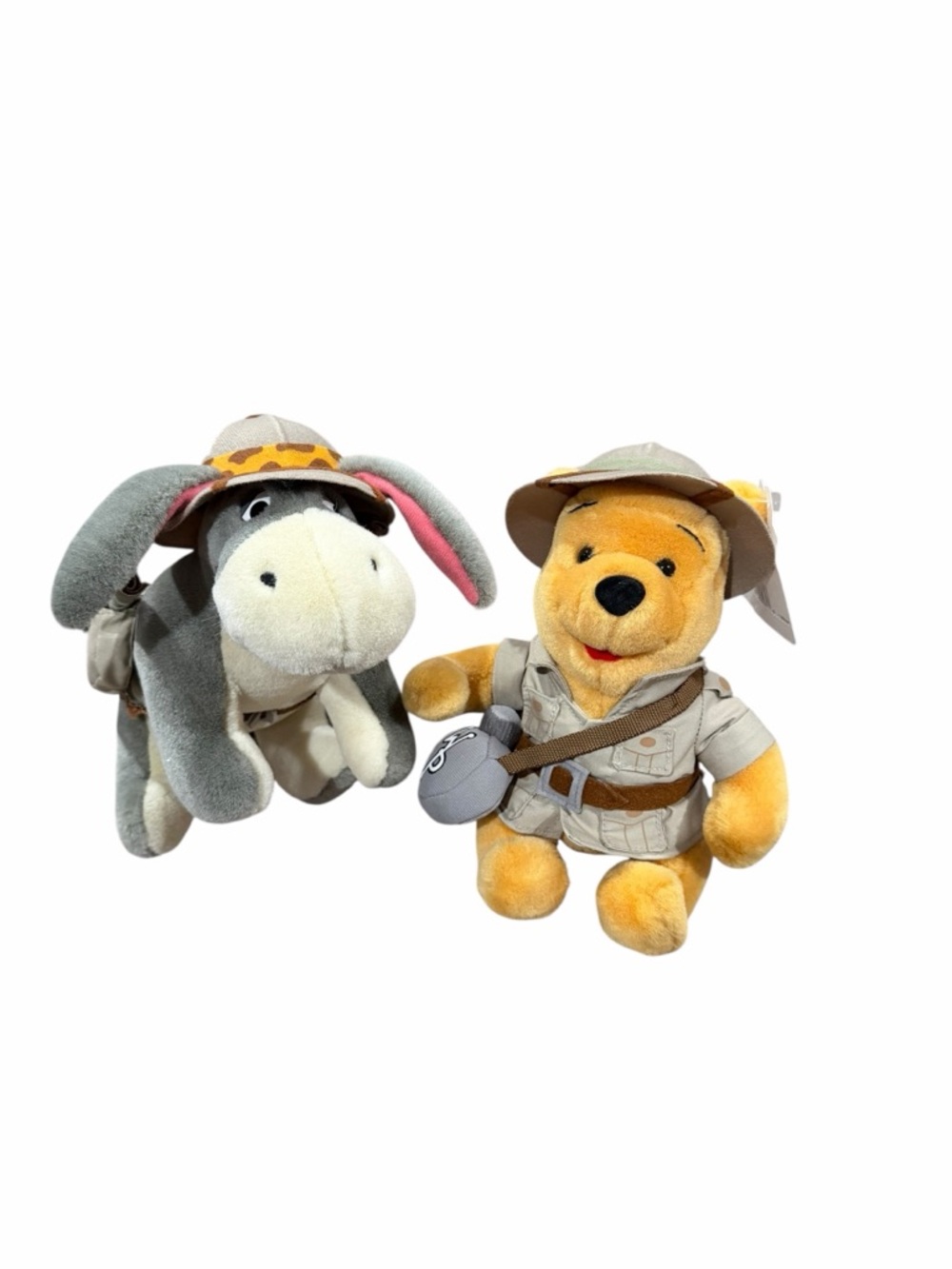 Vintage 90s Disney Parks Safari Winnie the Pooh Eeyore 10” Plush